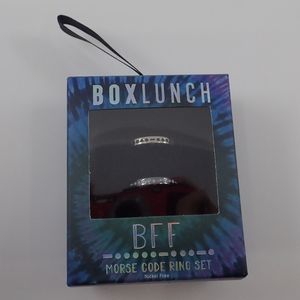 Boxlunch BFF Morse Code Ring Set - NIB